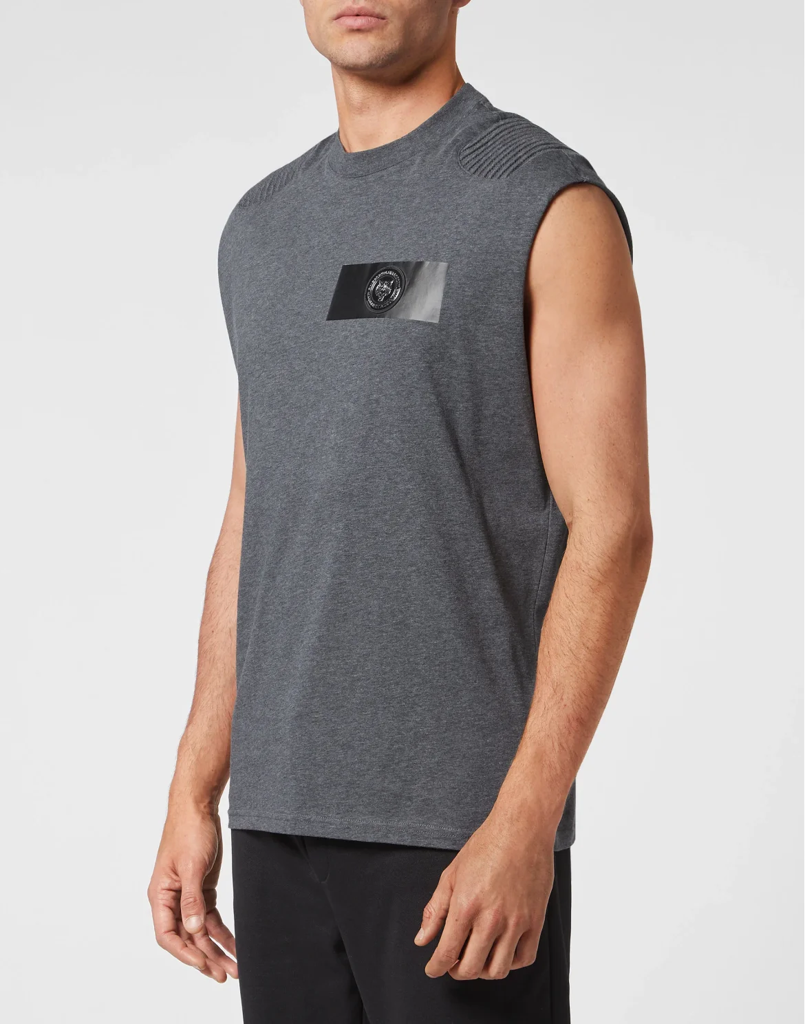 T-shirt Round Neck Sleeveless, цвет: Серый
