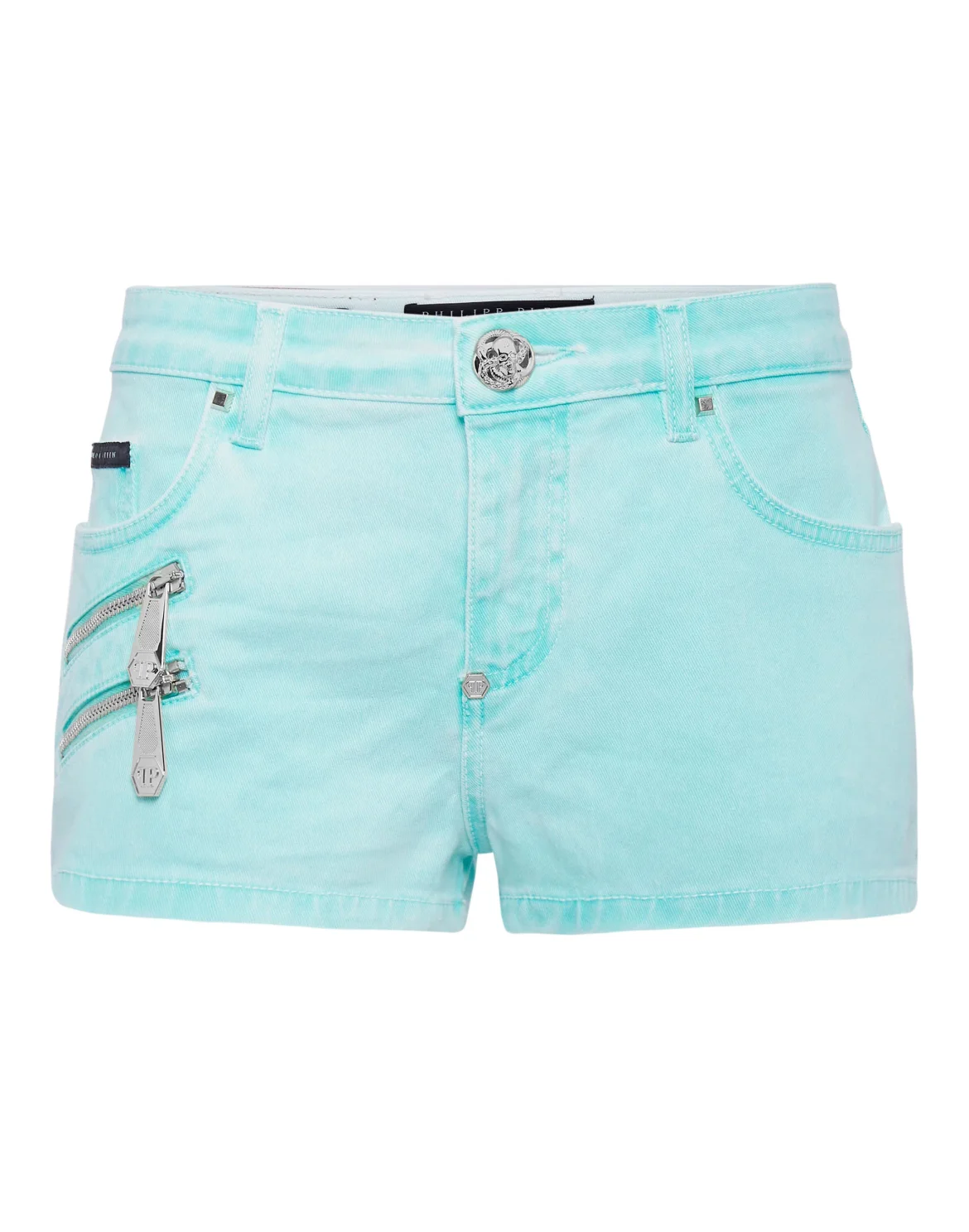 Denim Hot Pants Biker, цвет: Бирюзовый