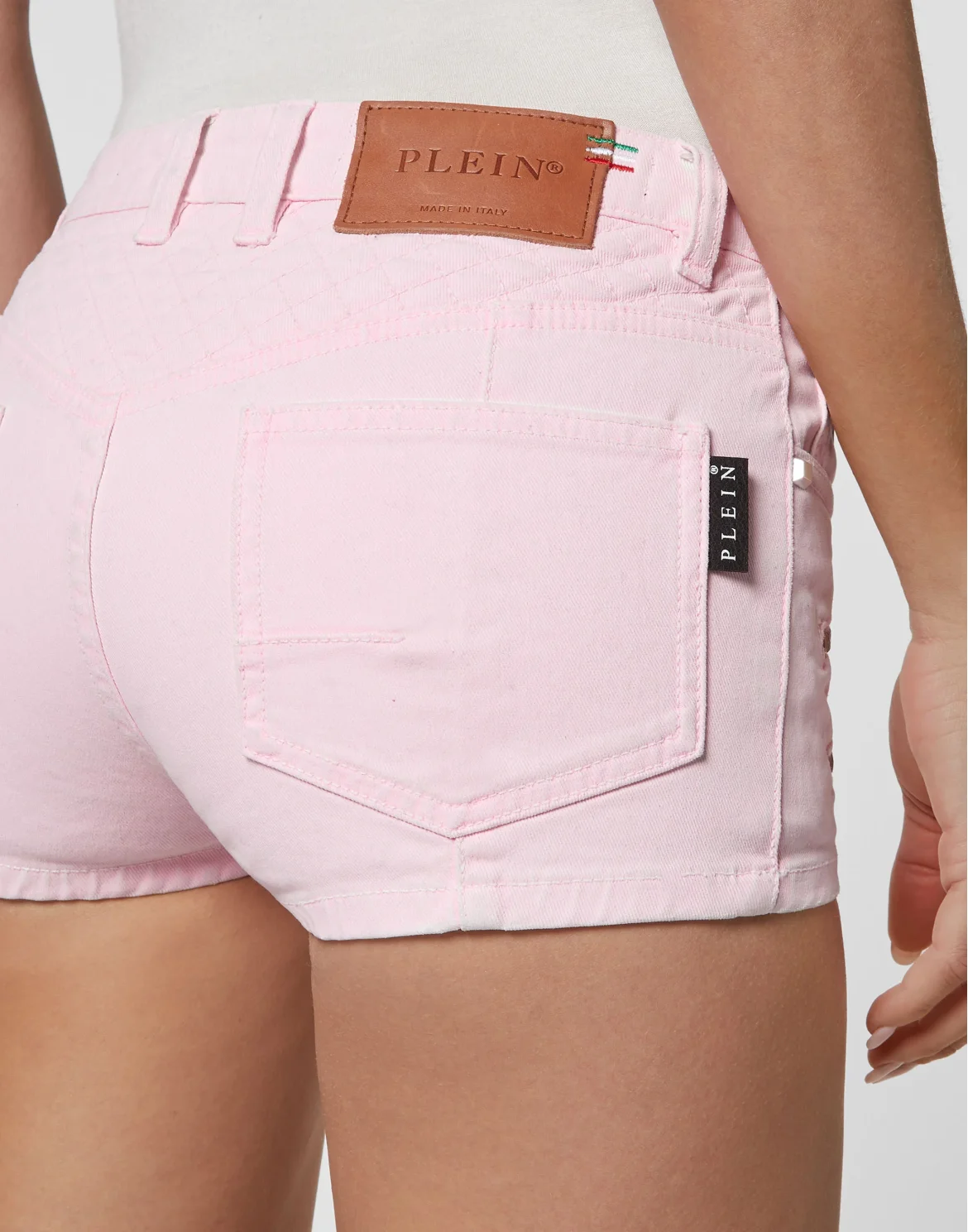 Denim Hot Pants Biker, цвет: Розовый