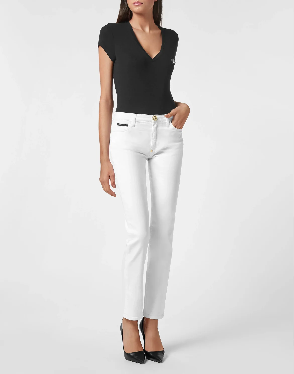 Denim Trousers Regular fit, цвет: Белый