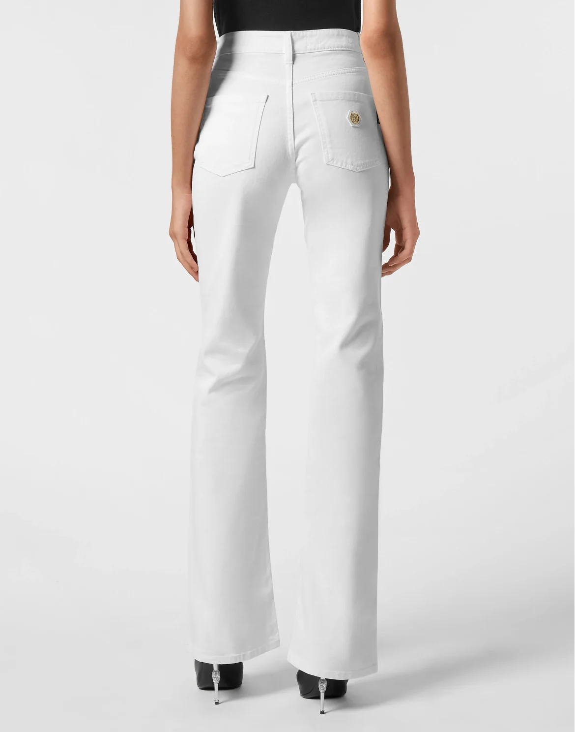 High-Waisted Flare Jeans, цвет: Белый