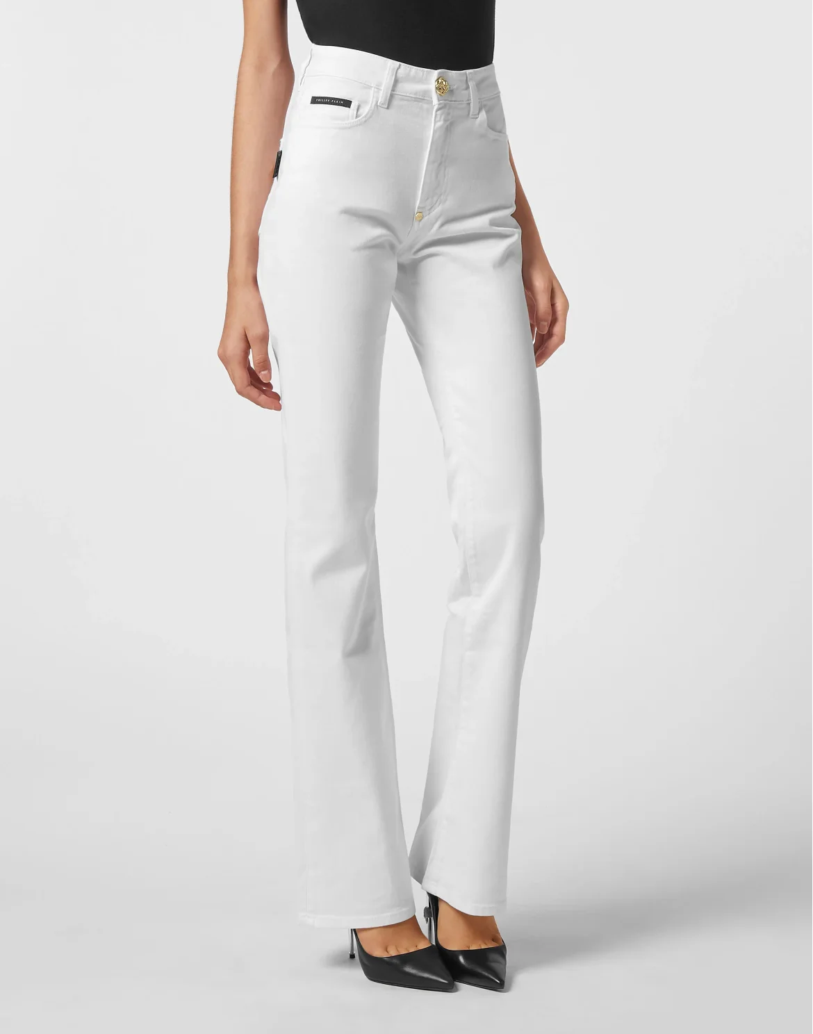 High-Waisted Flare Jeans, цвет: Белый