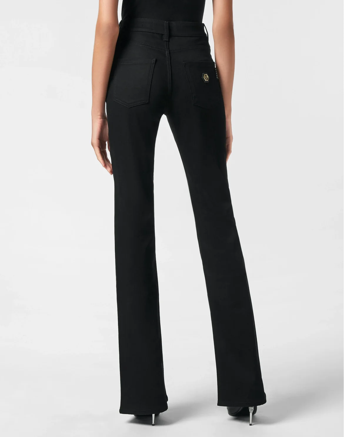 High-Waisted Flare Jeans, цвет: Черный