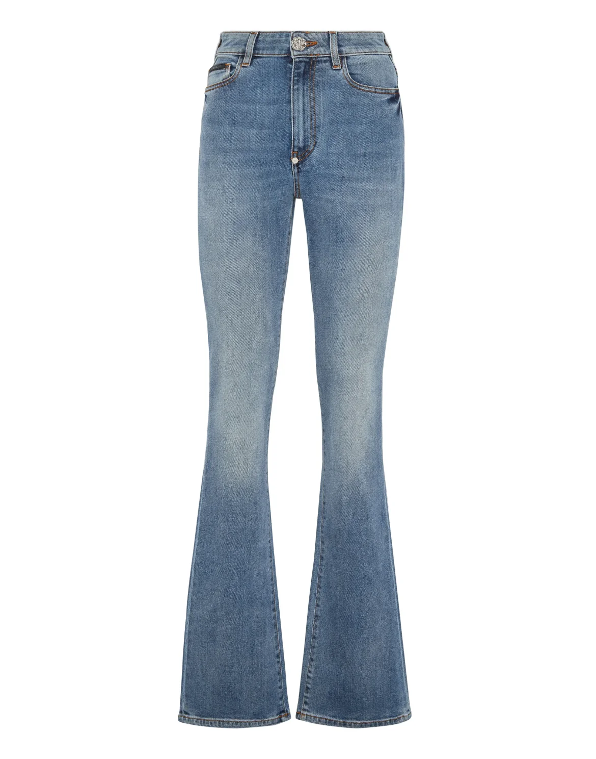 Denim High wasted flare Trousers, цвет: Синий
