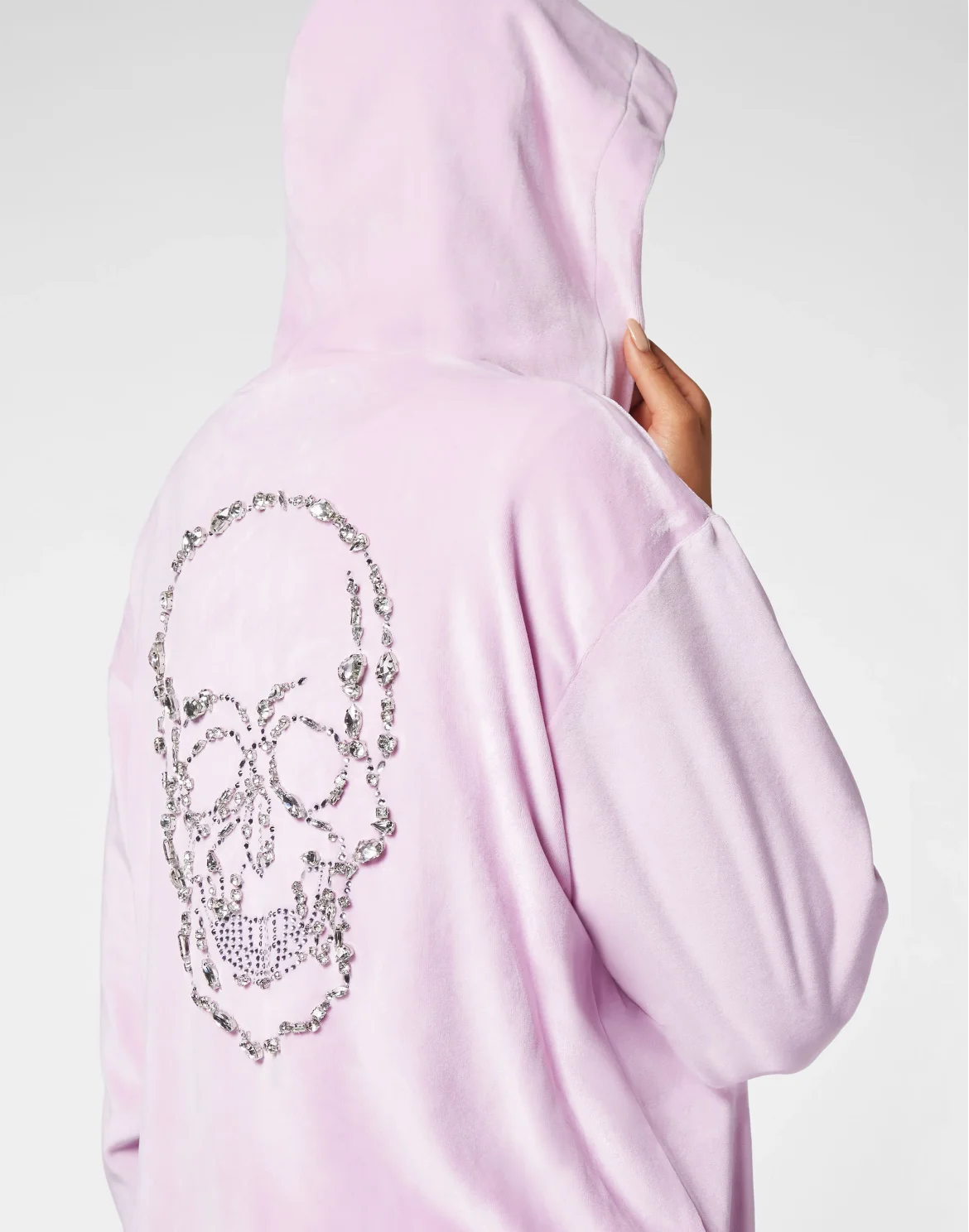 Hoodie Sweatjacket with Crystals, цвет: Розовый