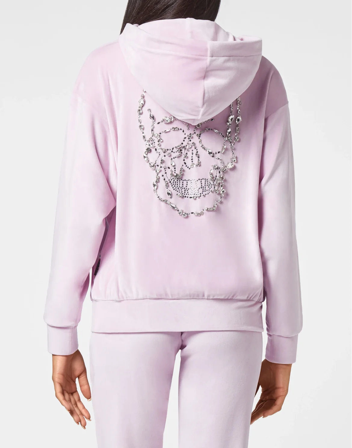 Hoodie Sweatjacket with Crystals, цвет: Розовый