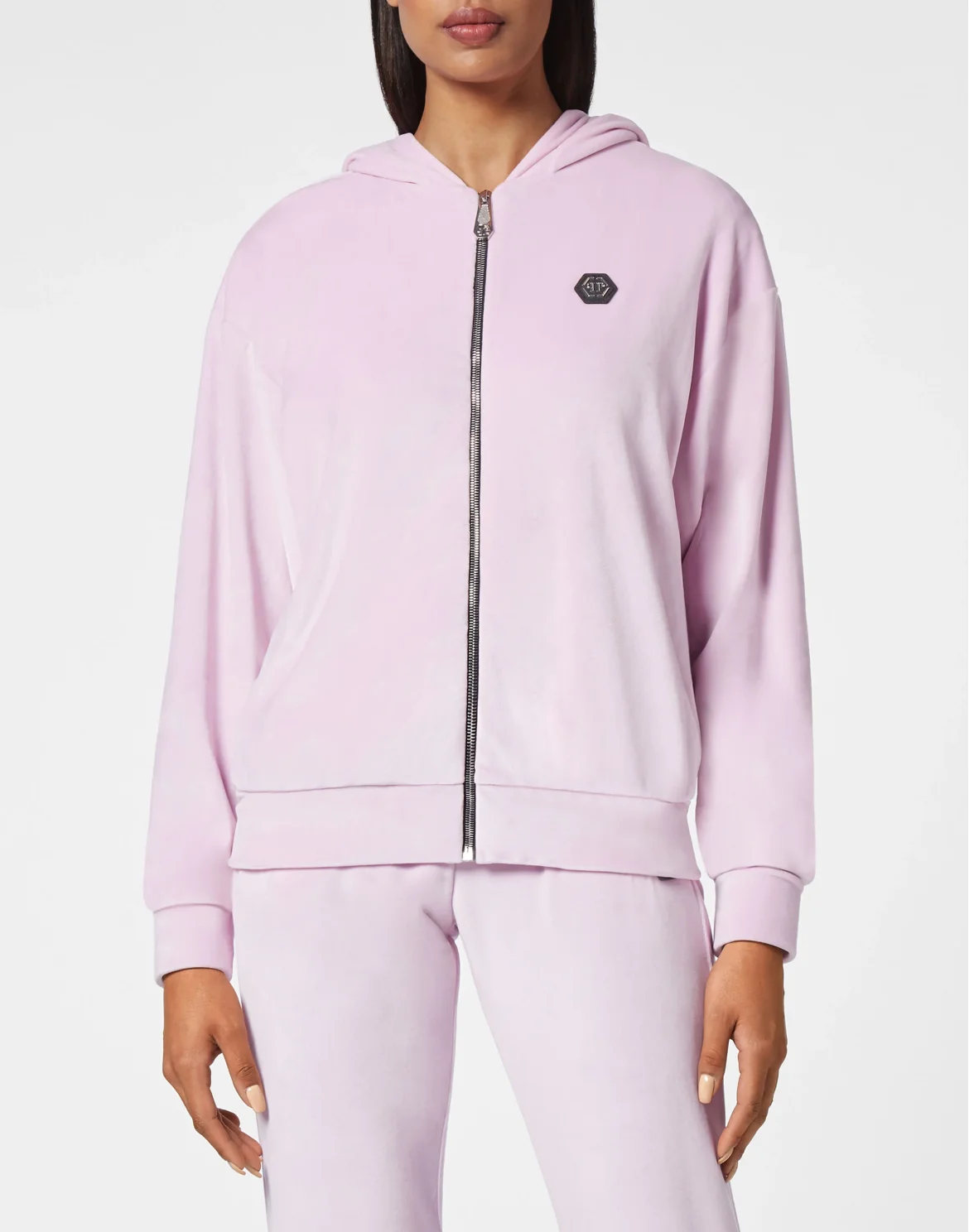 Hoodie Sweatjacket with Crystals, цвет: Розовый