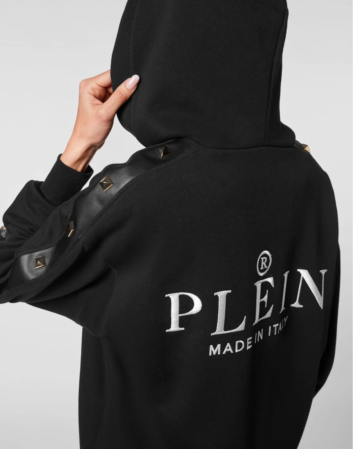 Hoodie Full Zip Studs, цвет: Черный