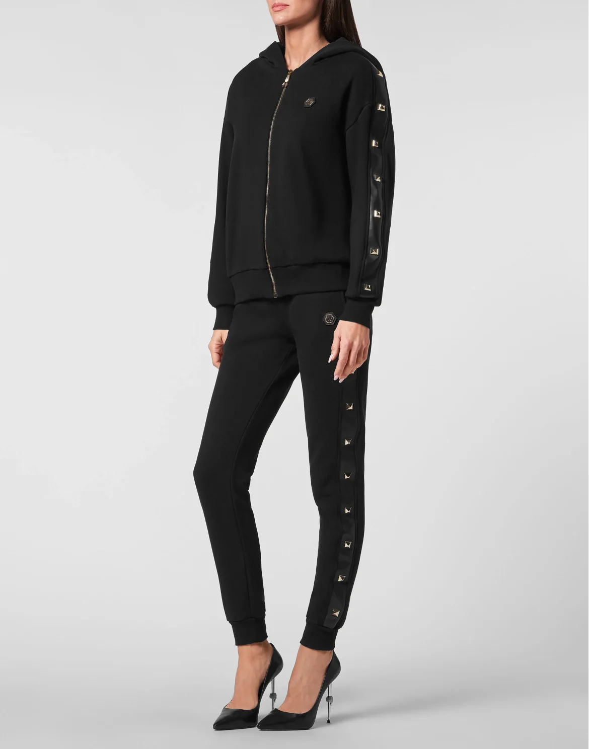 Hoodie Full Zip Studs, цвет: Черный