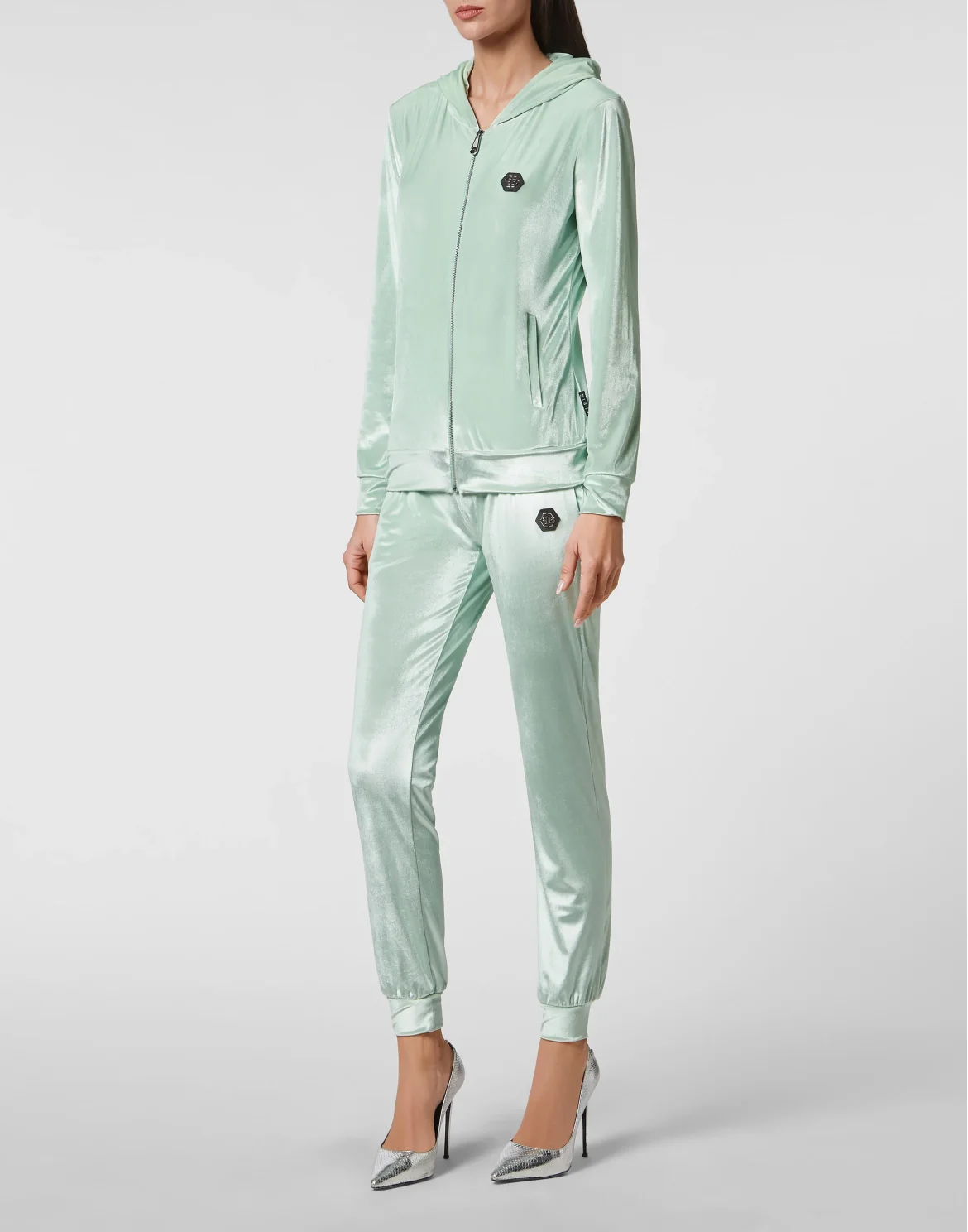 Tracksuit Hoodie/Trousers with Crystals, цвет: Зеленый