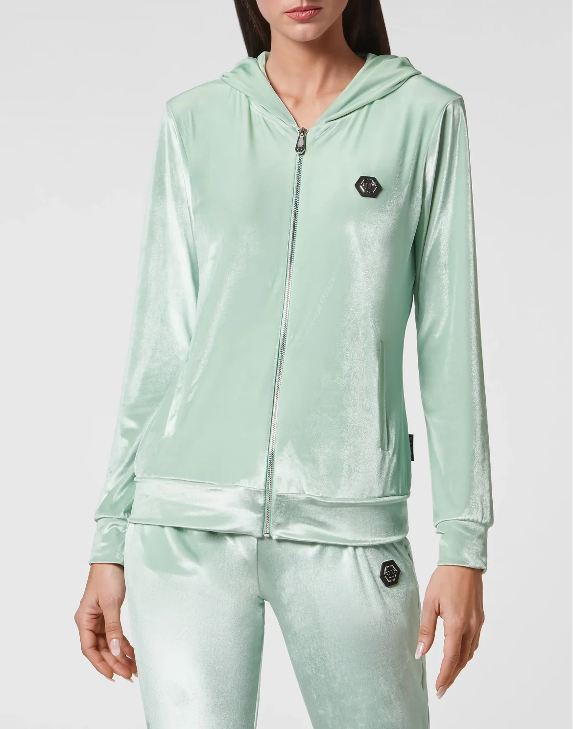 Tracksuit Hoodie/Trousers with Crystals, цвет: Зеленый