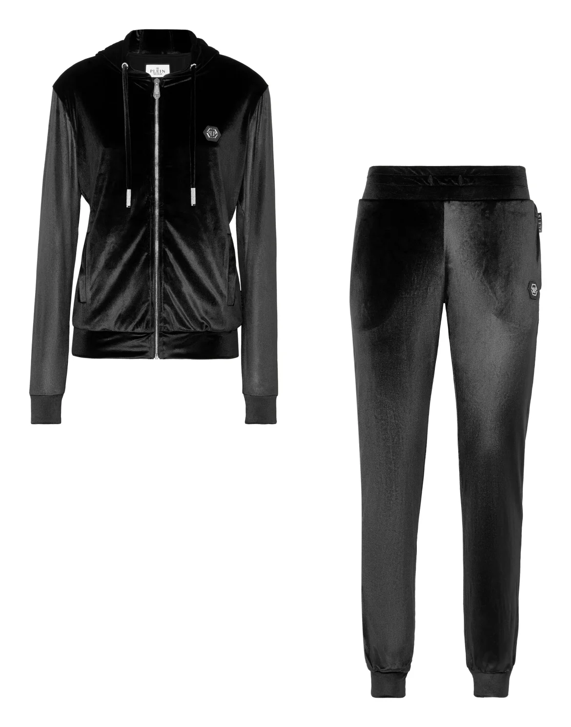 Velvet Jogging tracksuit:Top/Trousers Skull strass, цвет: Черный