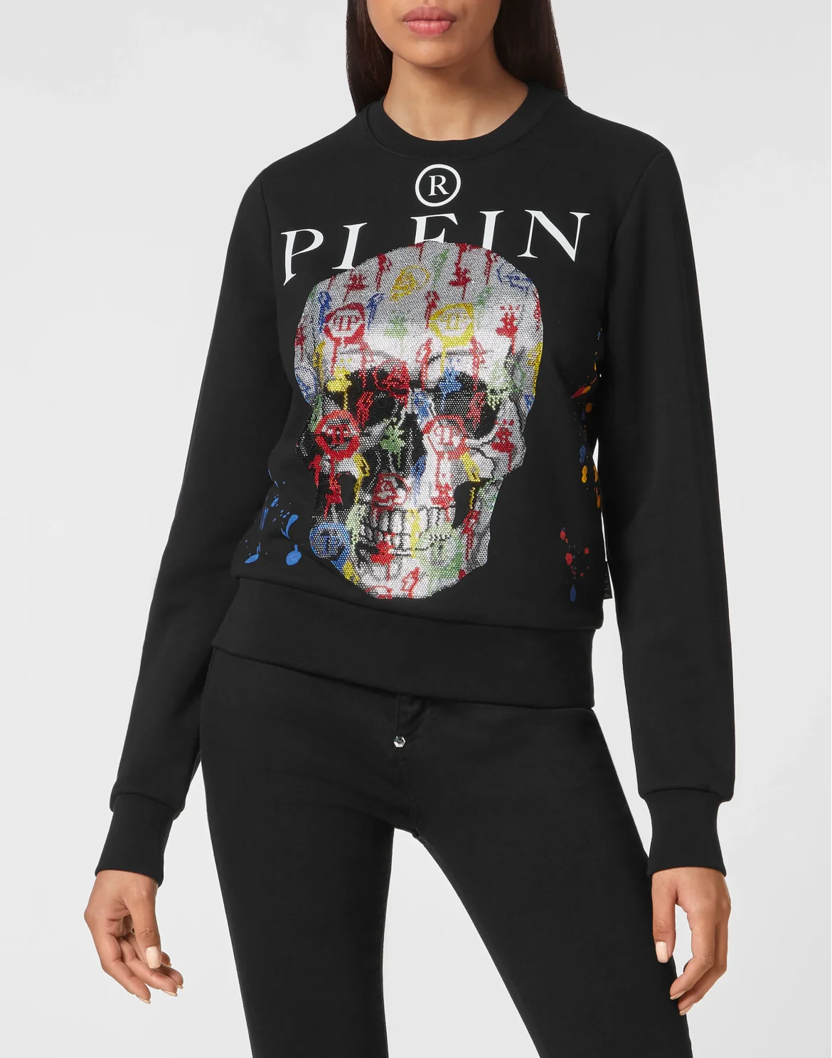 Sweatshirt LS Monogram with Crystals, цвет: Черный