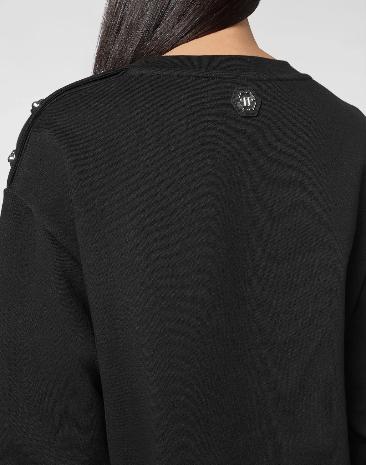 Sweatshirt LS Crystal Skull with Crystals, цвет: Черный