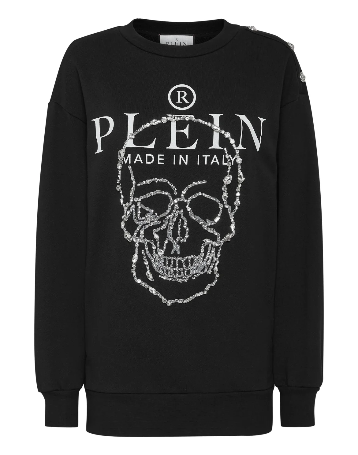 Sweatshirt LS Crystal Skull with Crystals, цвет: Черный