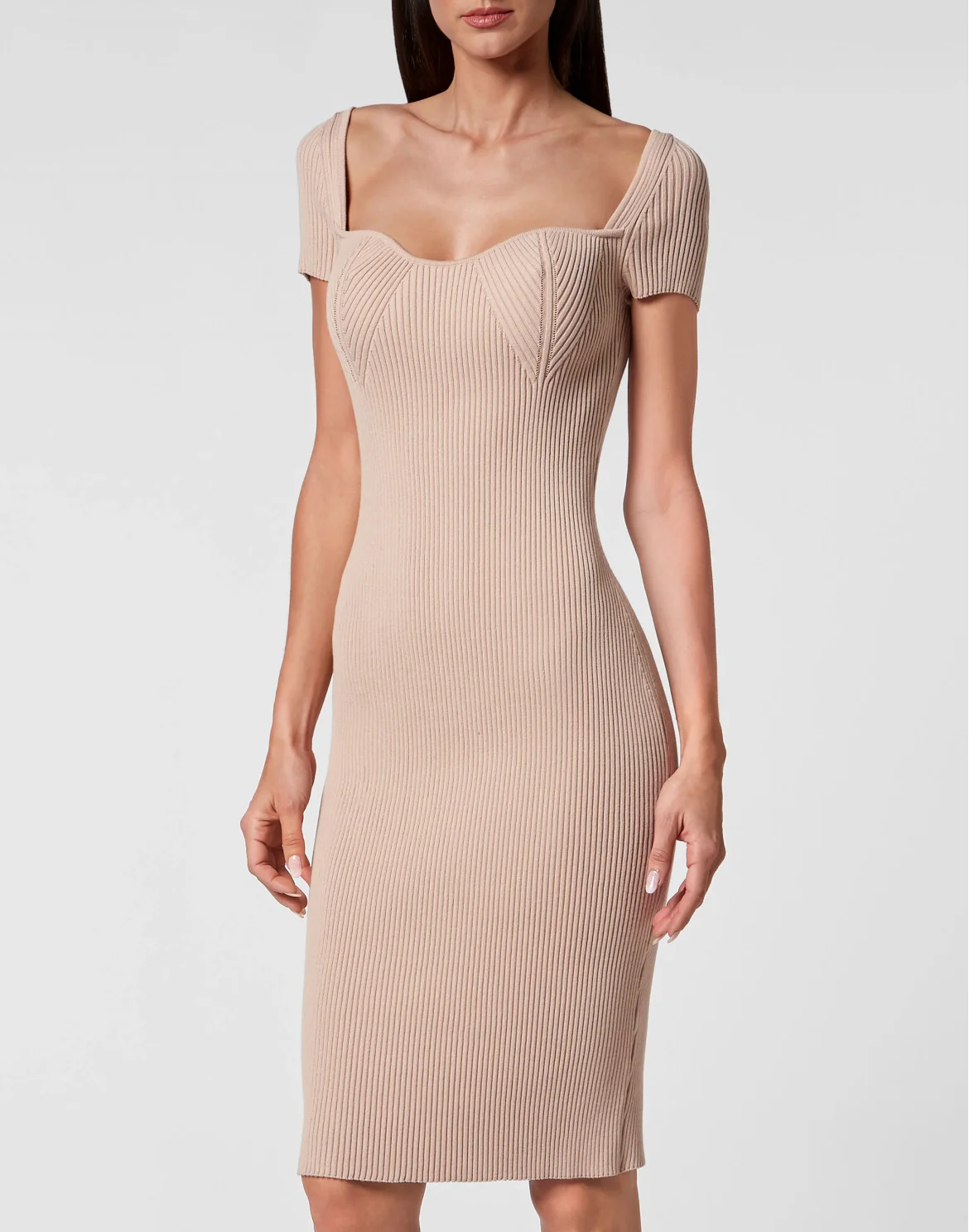 Knit Midi Dress, цвет: Бежевый