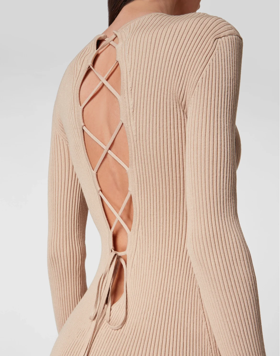 Knit Midi Criss Cross Dress, цвет: Бежевый