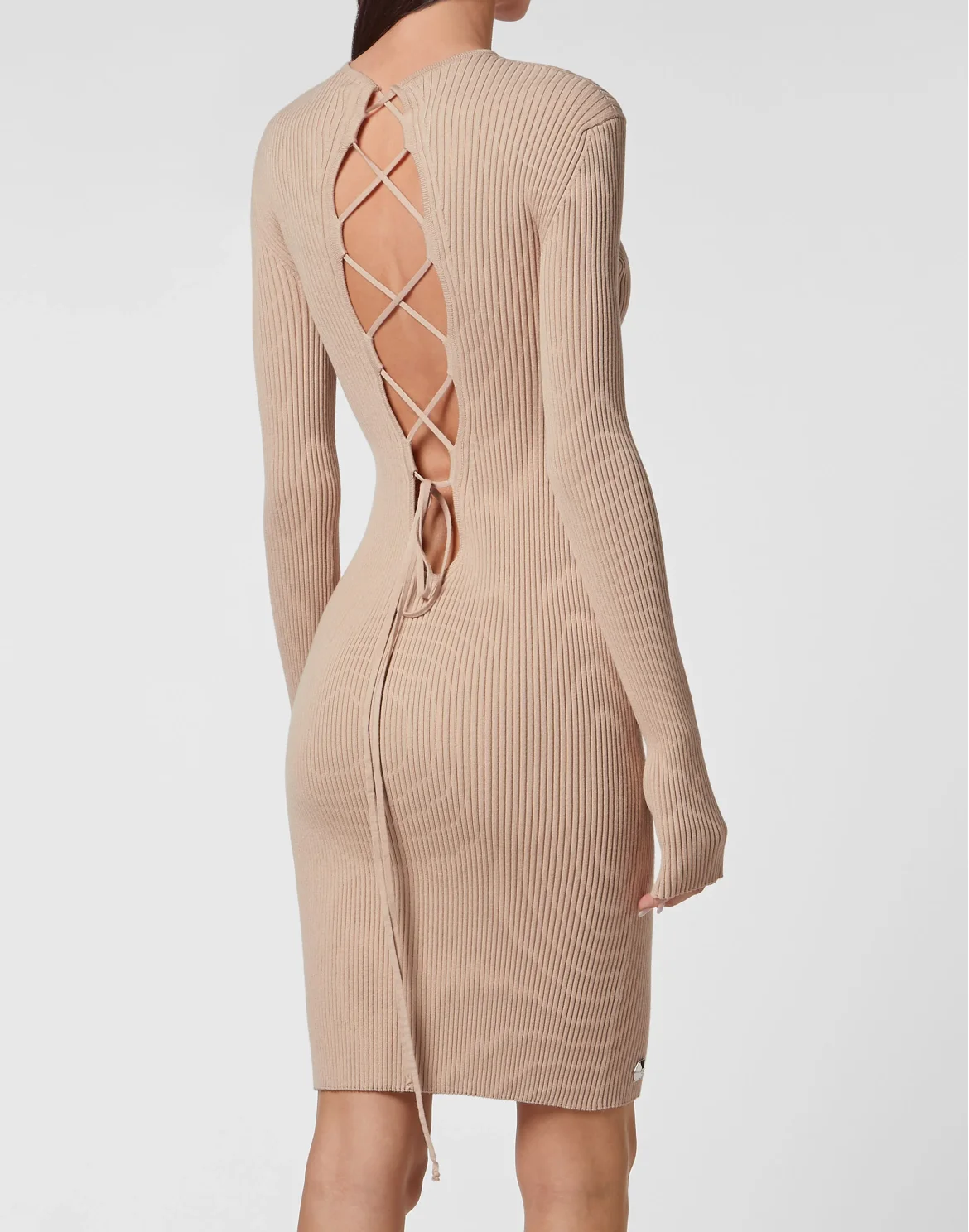 Knit Midi Criss Cross Dress, цвет: Бежевый