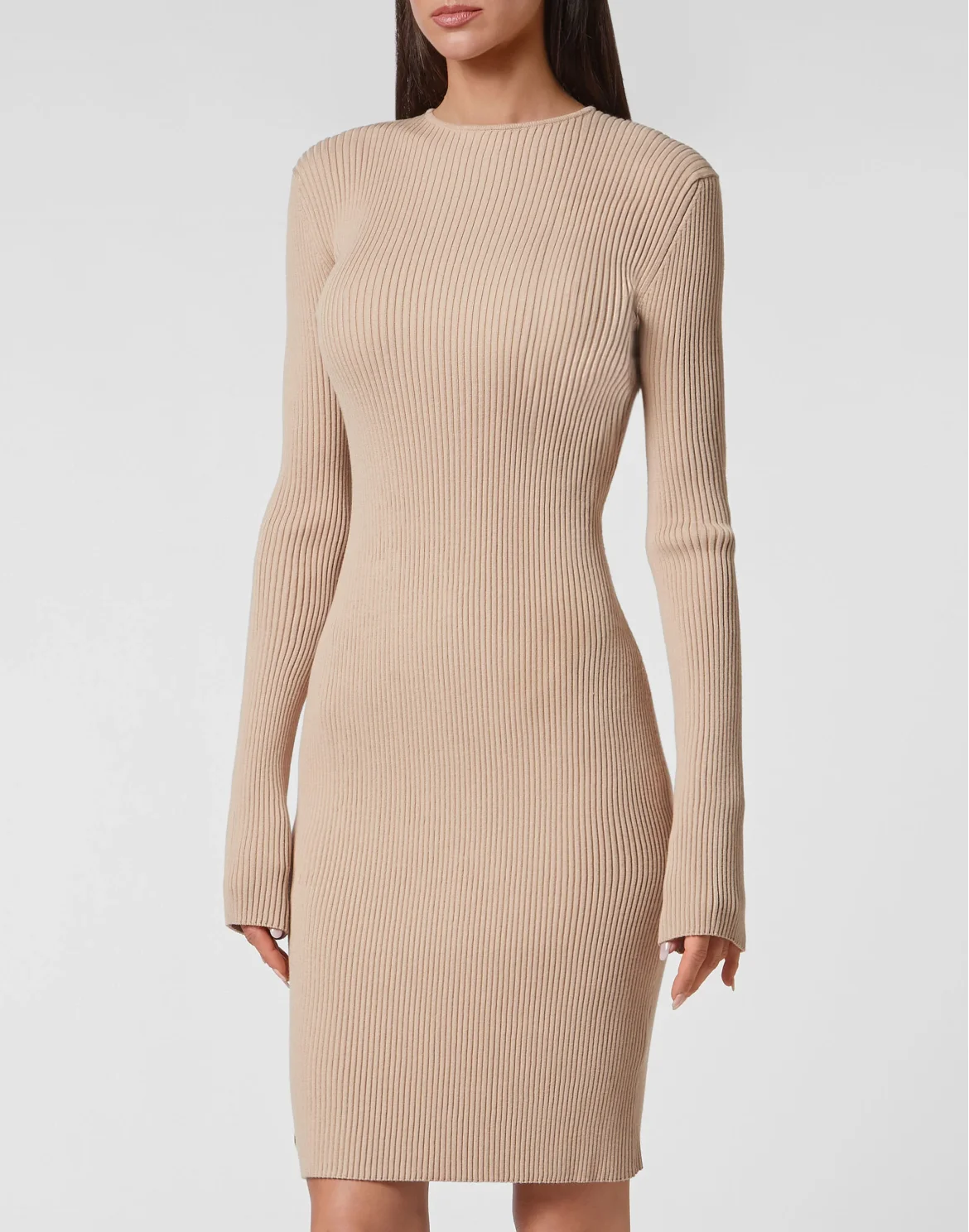 Knit Midi Criss Cross Dress, цвет: Бежевый