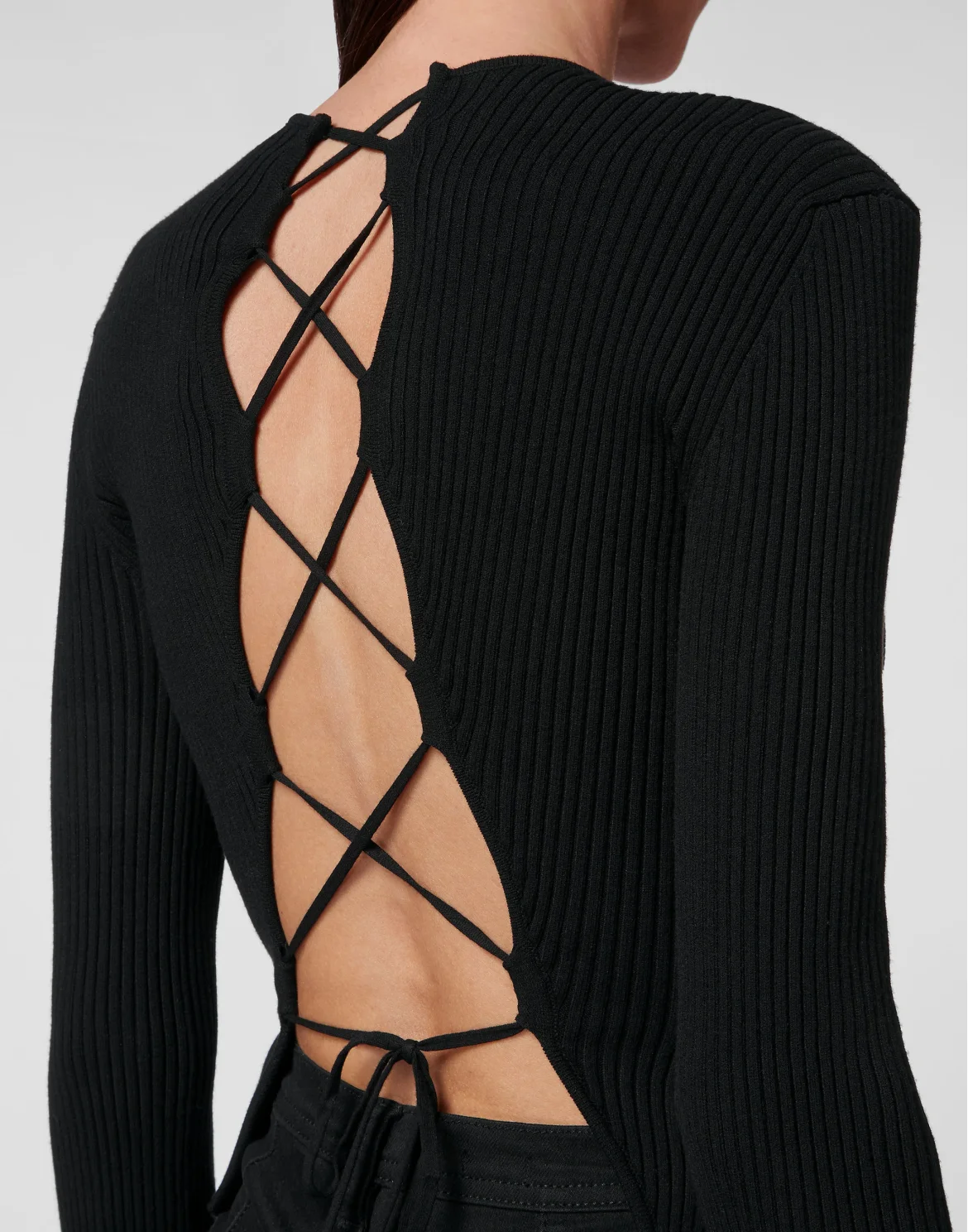 Knit Criss Cross Top, цвет: Черный