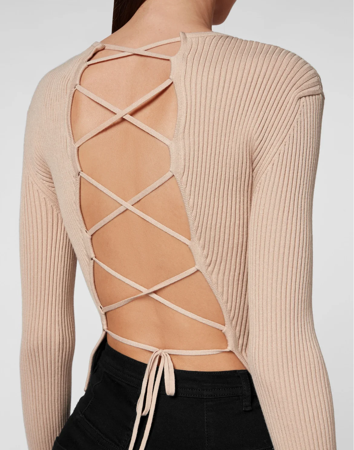 Knit Criss Cross Top, цвет: Бежевый