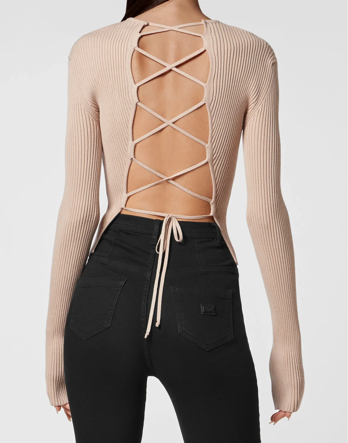 Knit Criss Cross Top, цвет: Бежевый
