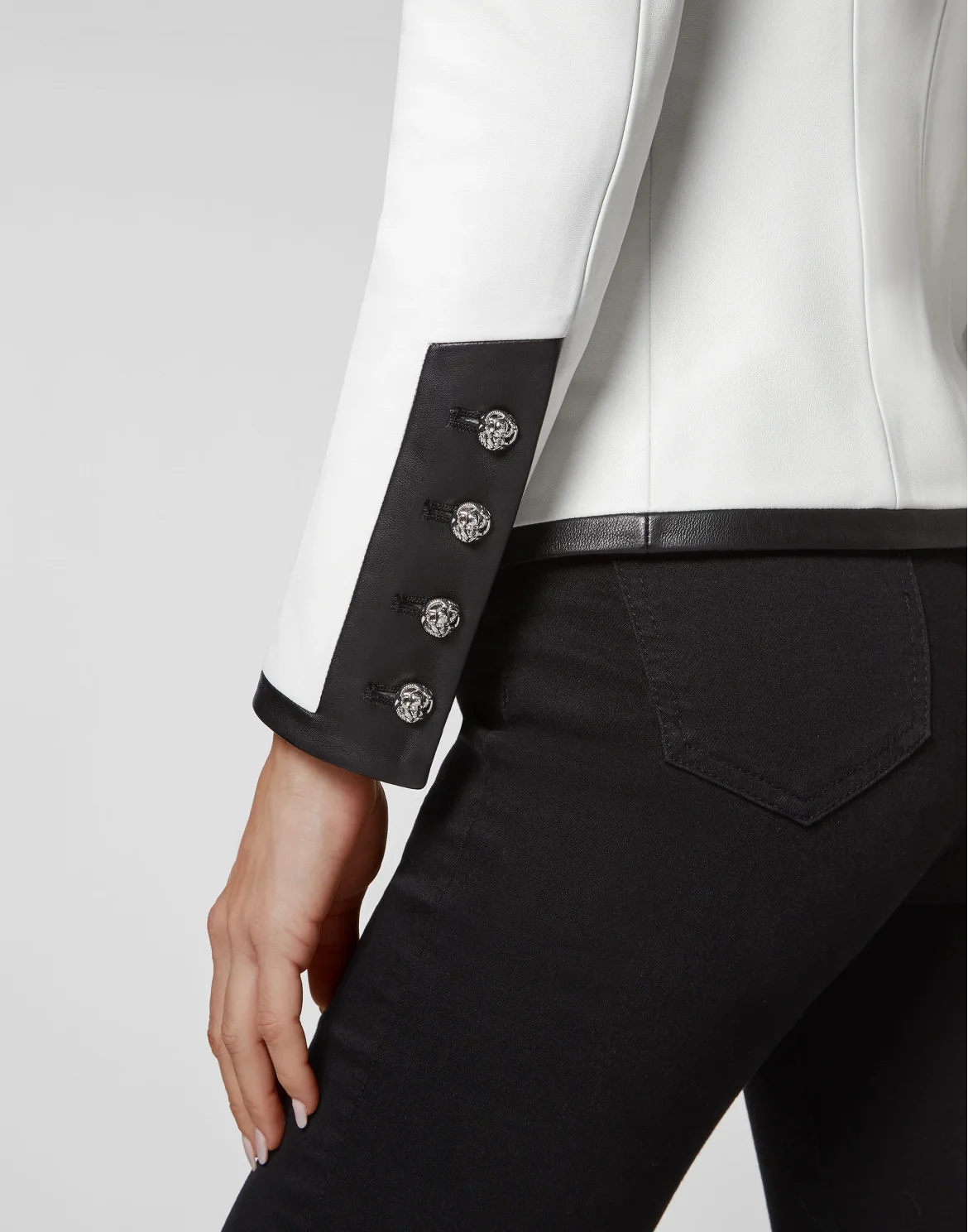 Padded Leather Blazer, цвет: Белый
