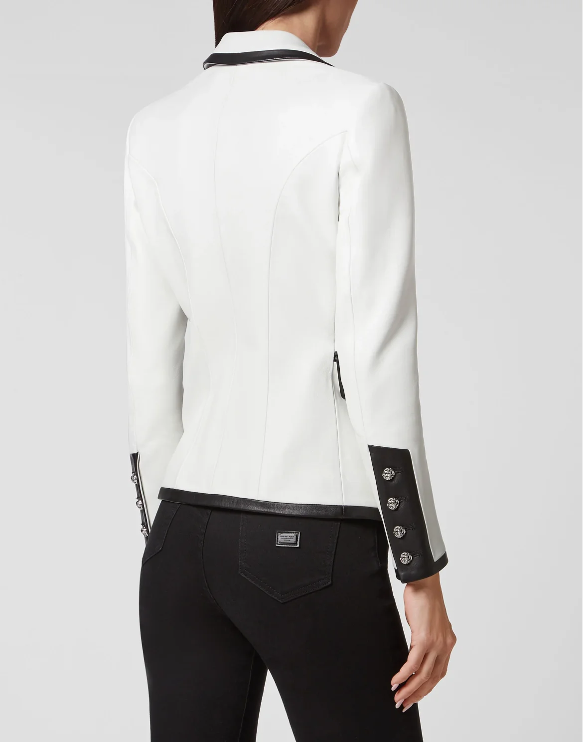 Padded Leather Blazer, цвет: Белый