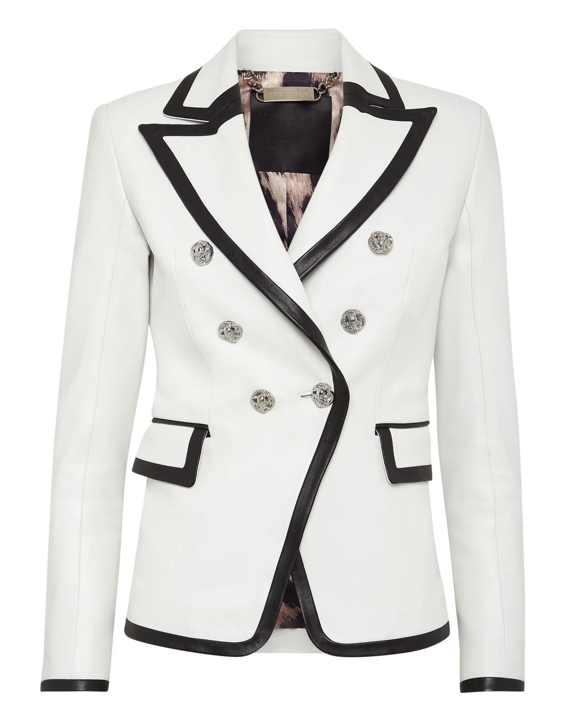 Padded Leather Blazer, цвет: Белый