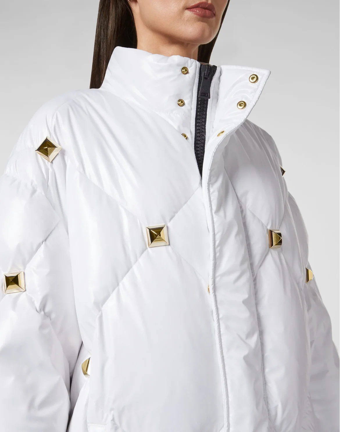 Long Puffer Jacket Nylon shiny, цвет: Белый