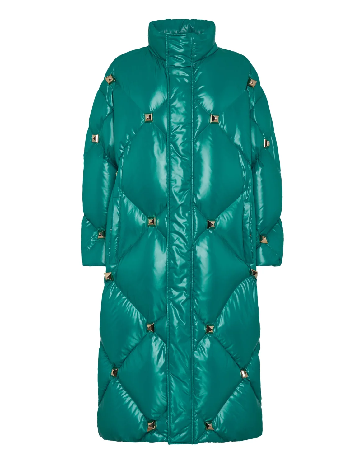 Long Puffer Jacket, цвет: Зеленый