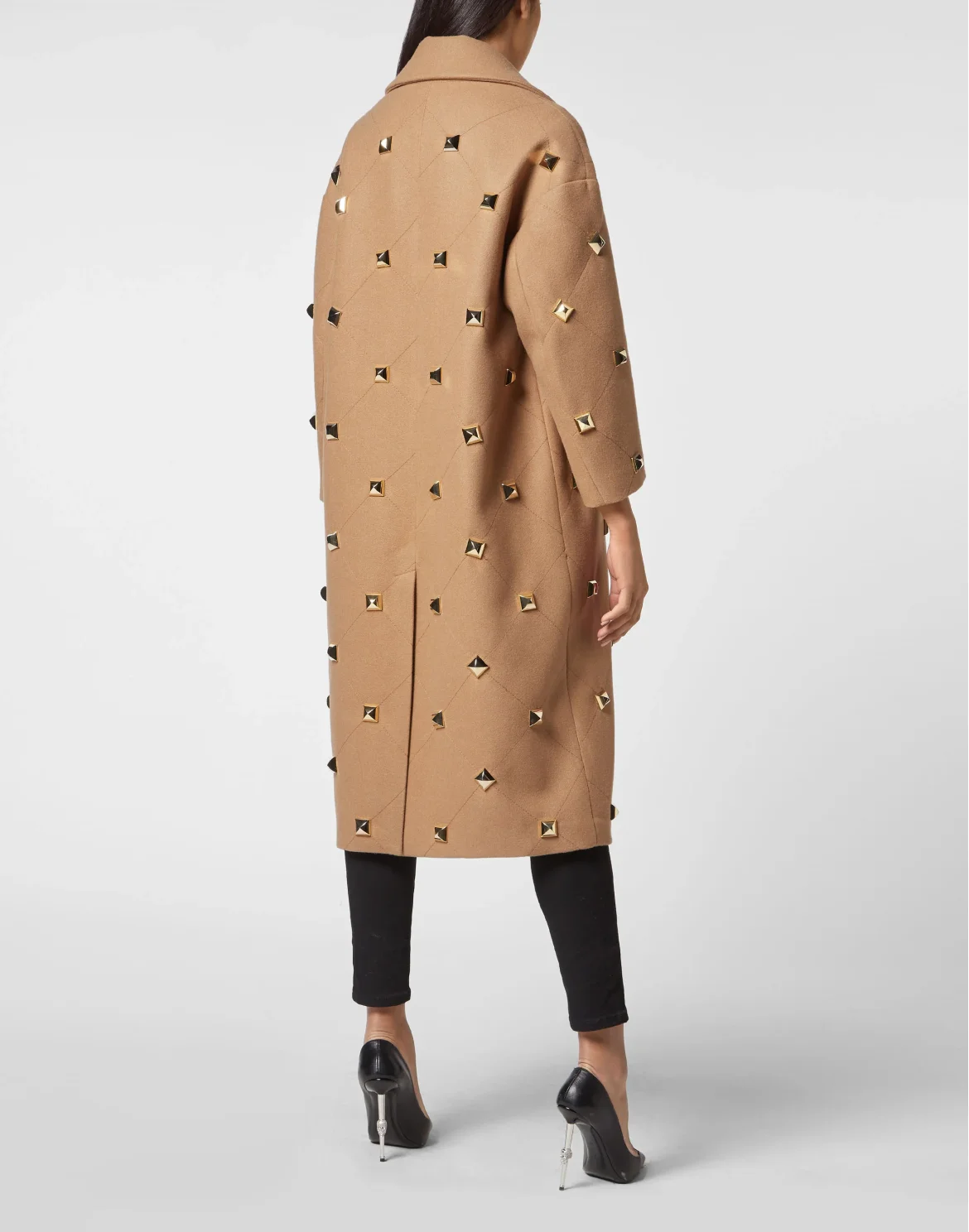Oversize Coat Studs, цвет: Бежевый
