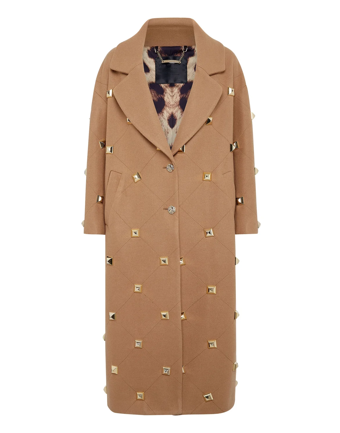 Oversize Coat Studs, цвет: Бежевый