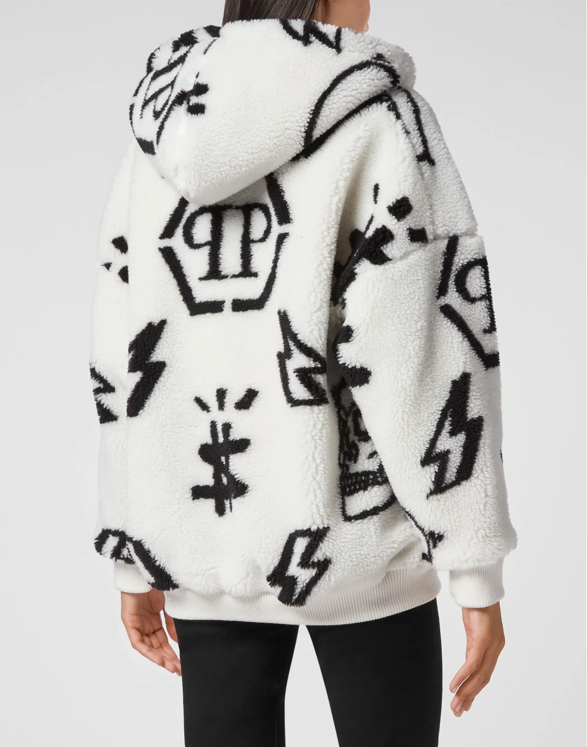 Eco fur Bomber Monogram, цвет: Белый