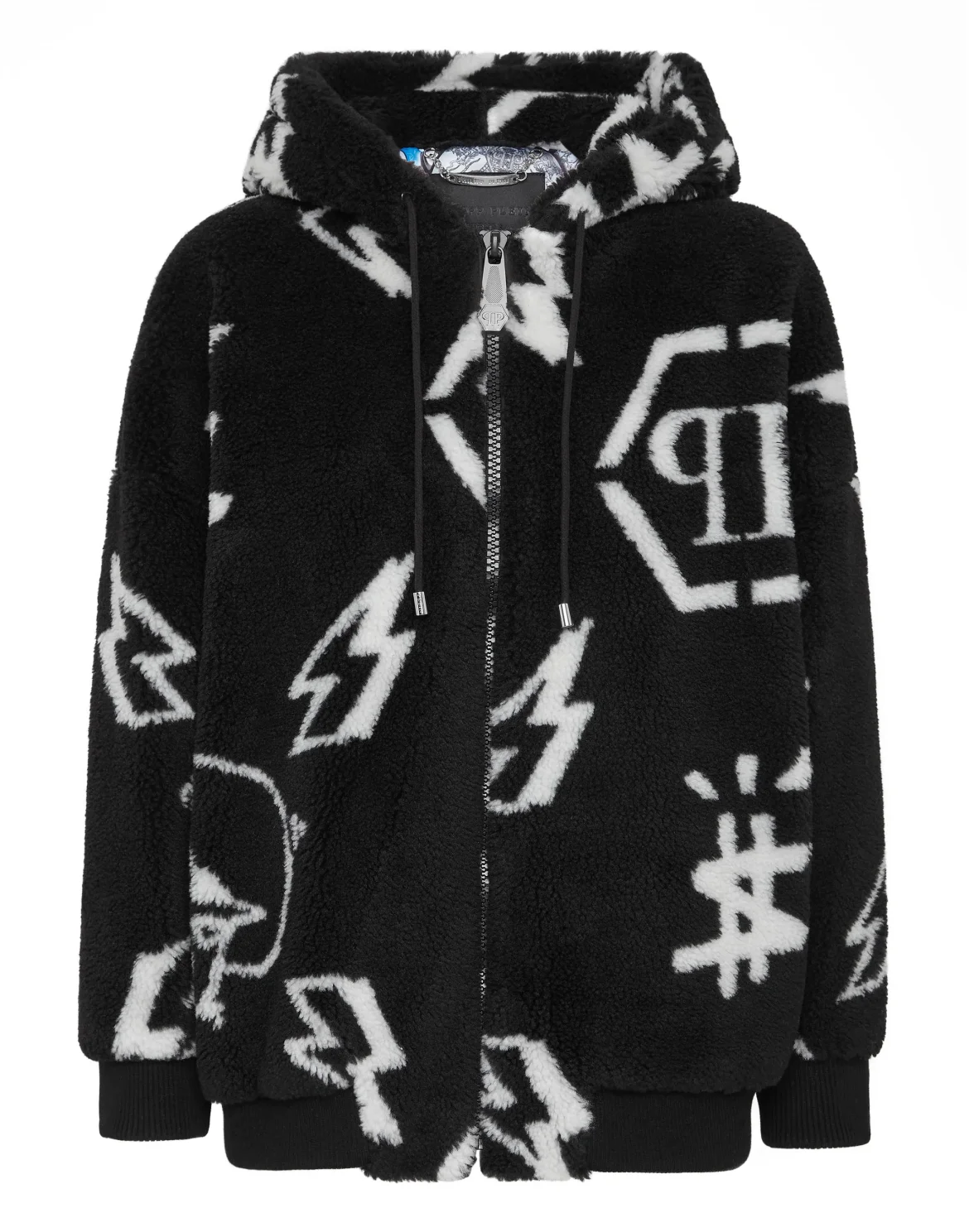 Eco fur Bomber Monogram, цвет: Черный