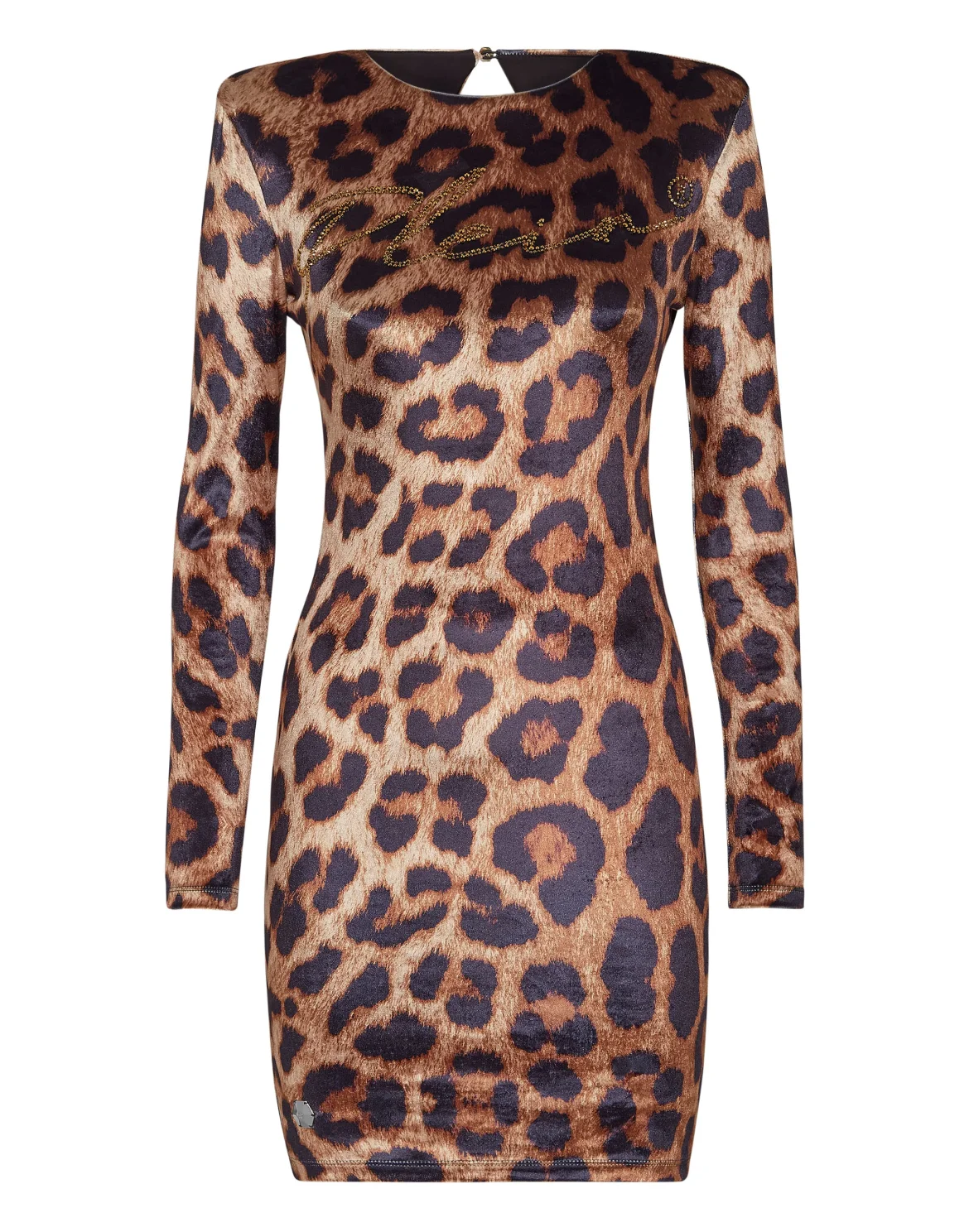 Velvet Short Dress LS Stones Leopard, цвет: Леопард