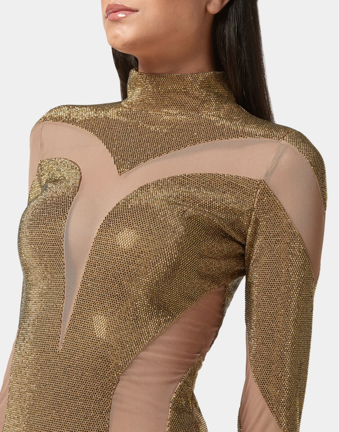 Mini Dress with Crystals, цвет: Золотой