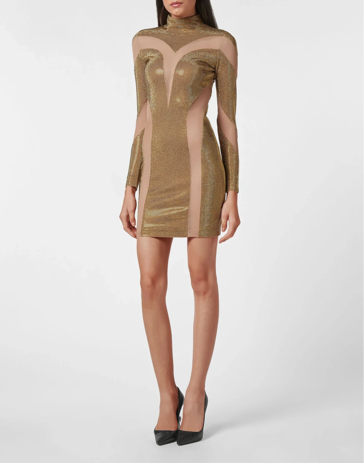 Mini Dress with Crystals, цвет: Золотой