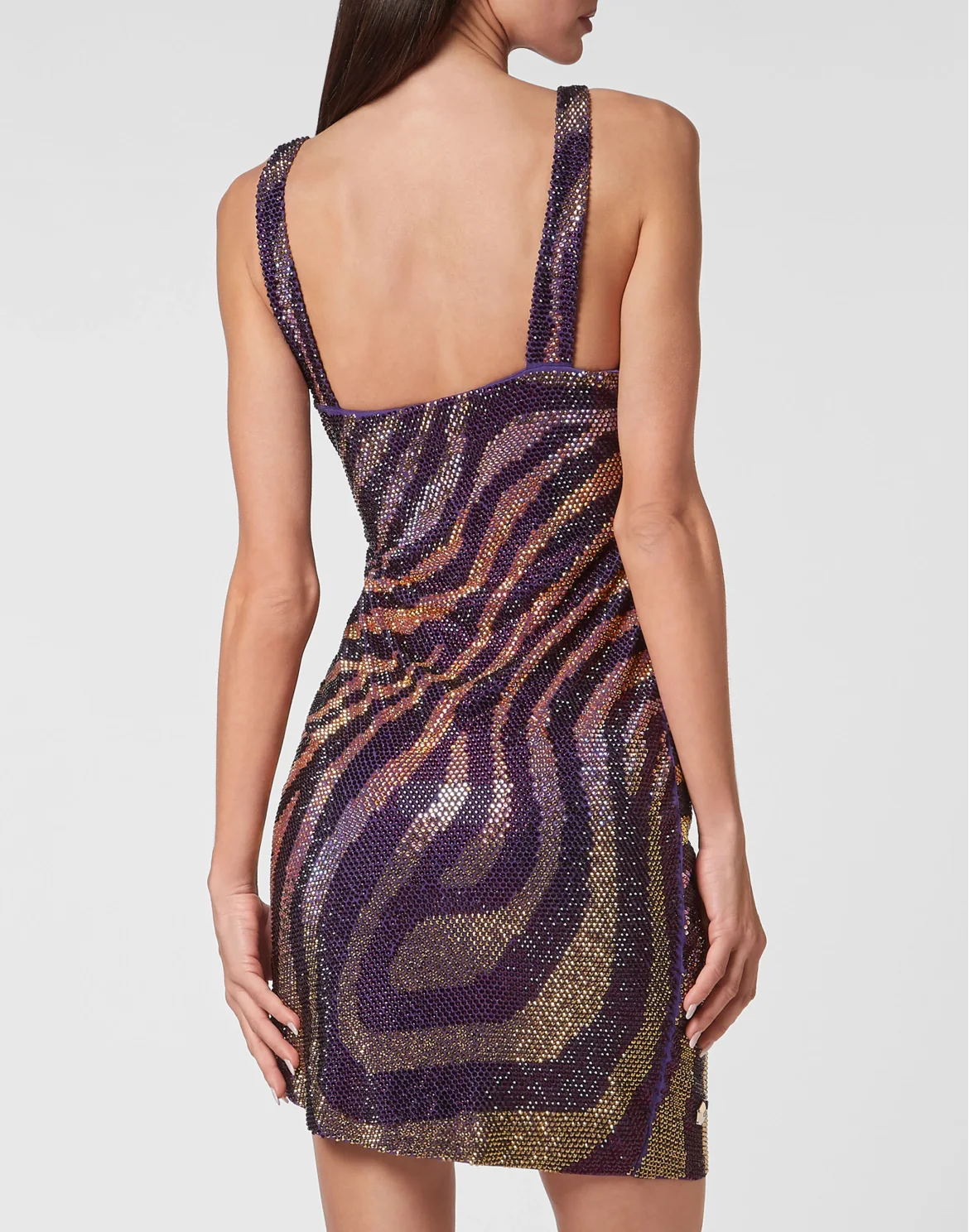 Mini Dress with Crystals, цвет: Фиолетовый