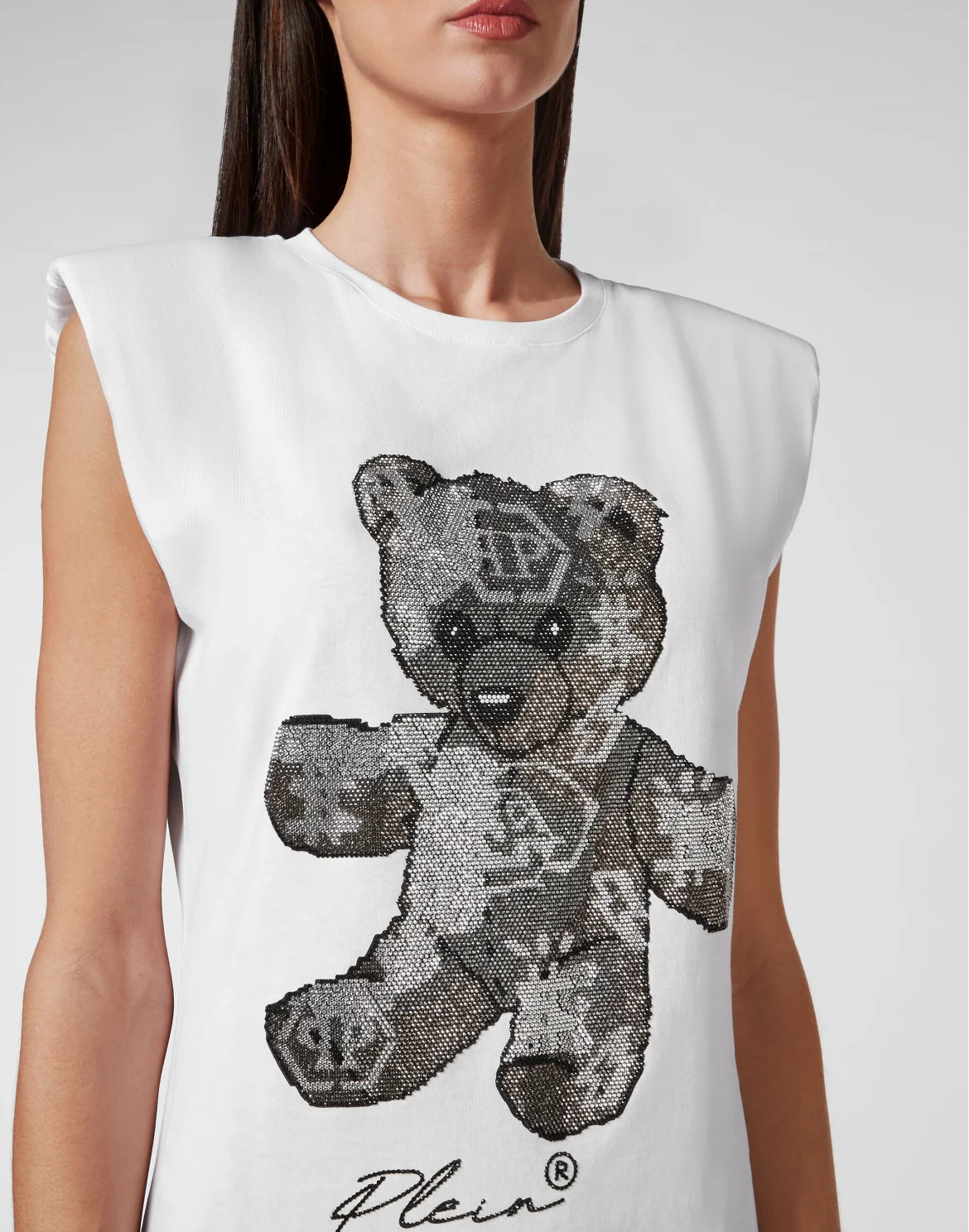 Sleeveless short dress Teddy Bear with Crystals, цвет: Белый