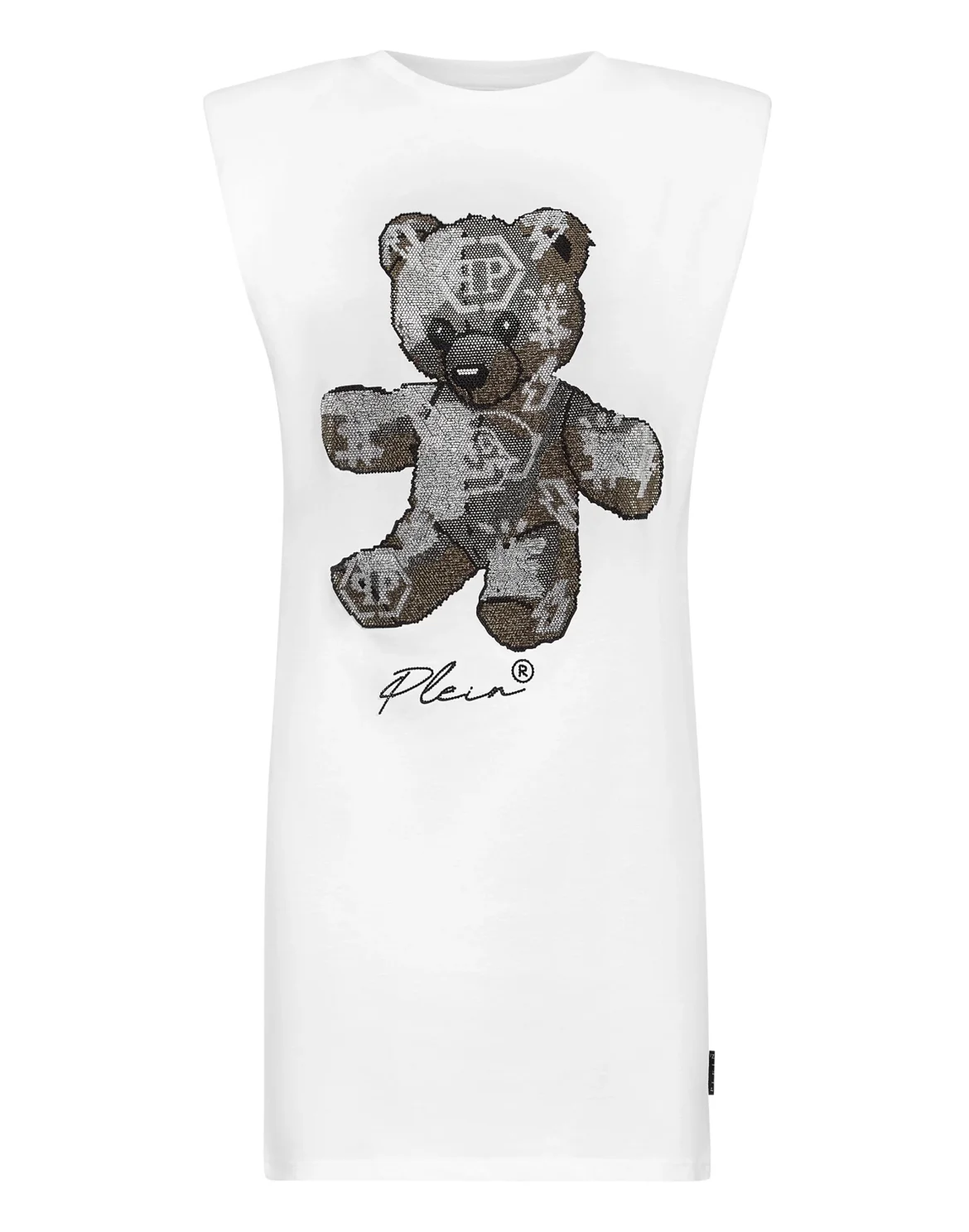 Sleeveless short dress Teddy Bear with Crystals, цвет: Белый