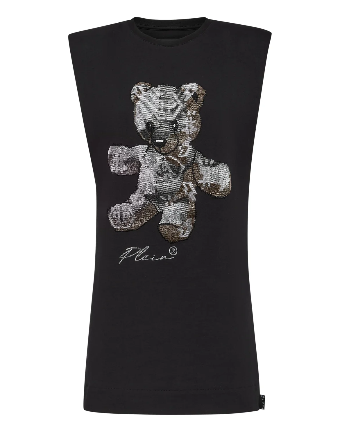 Sleeveless short dress Teddy Bear with Crystals, цвет: Черный