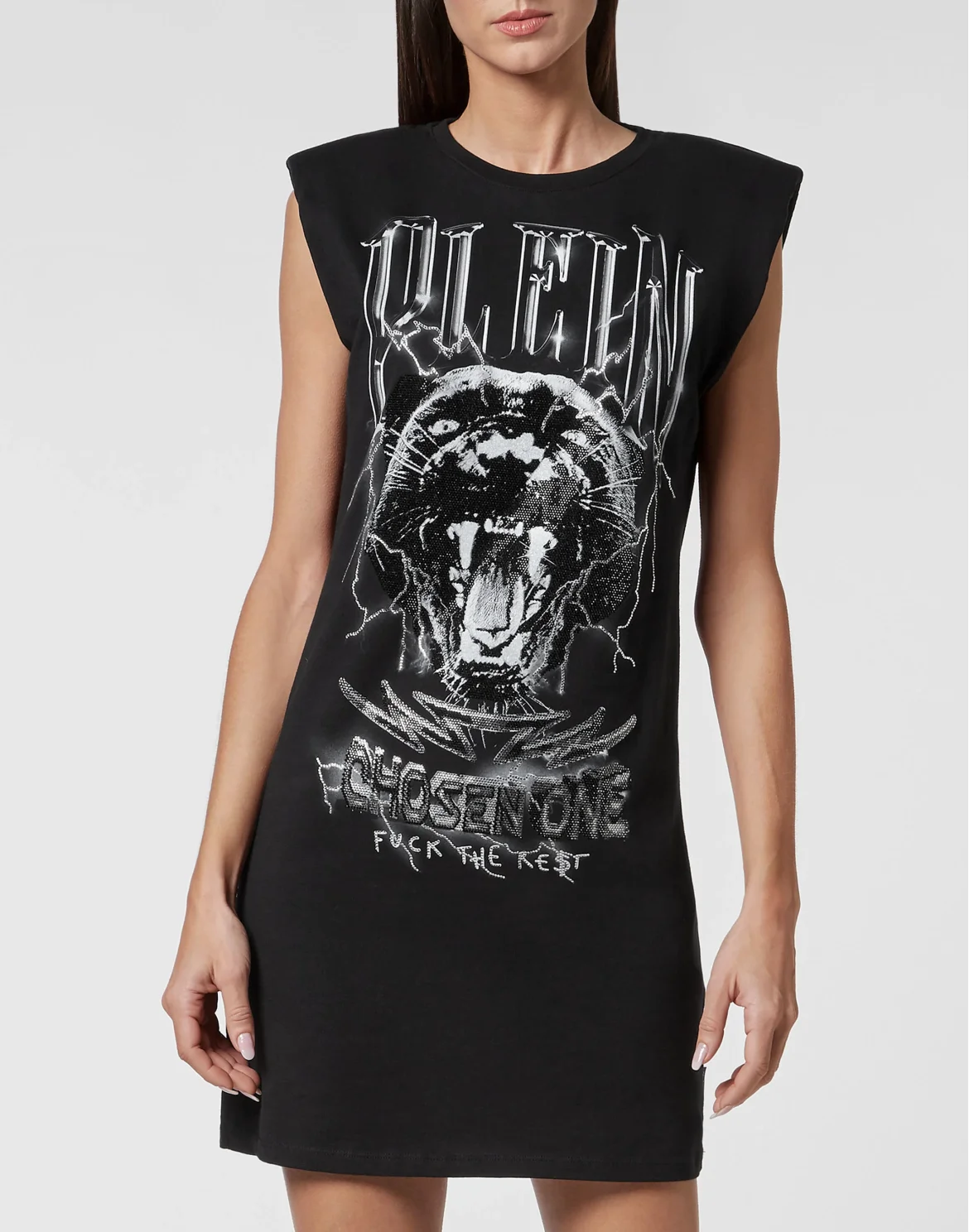 Sleeveless short dress, цвет: Черный