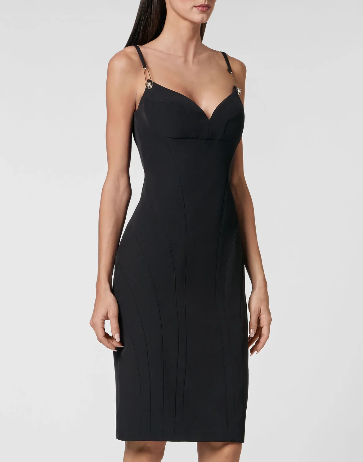 Cut Midi Dress, цвет: Черный