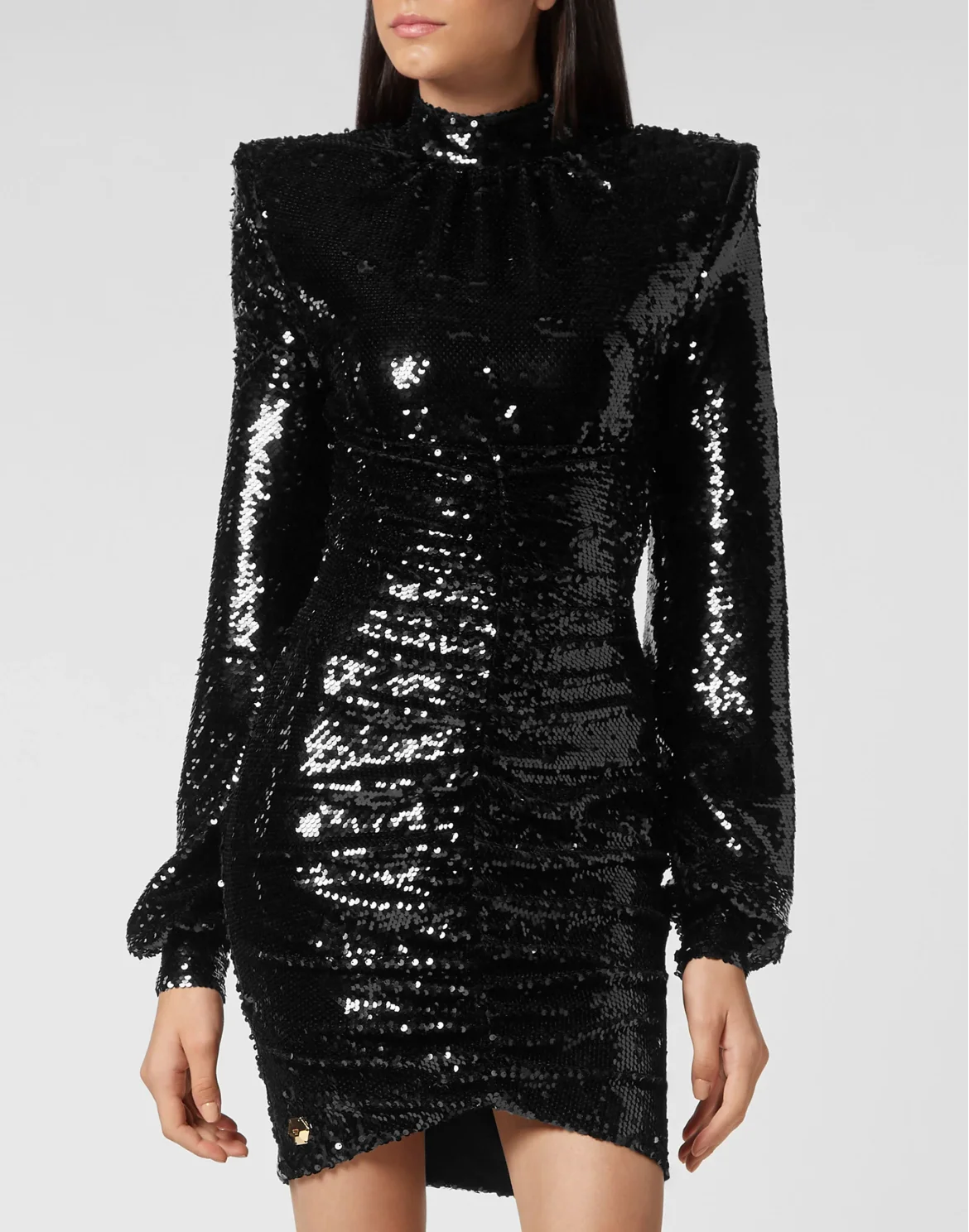 Midi Dress with Crystals, цвет: Черный