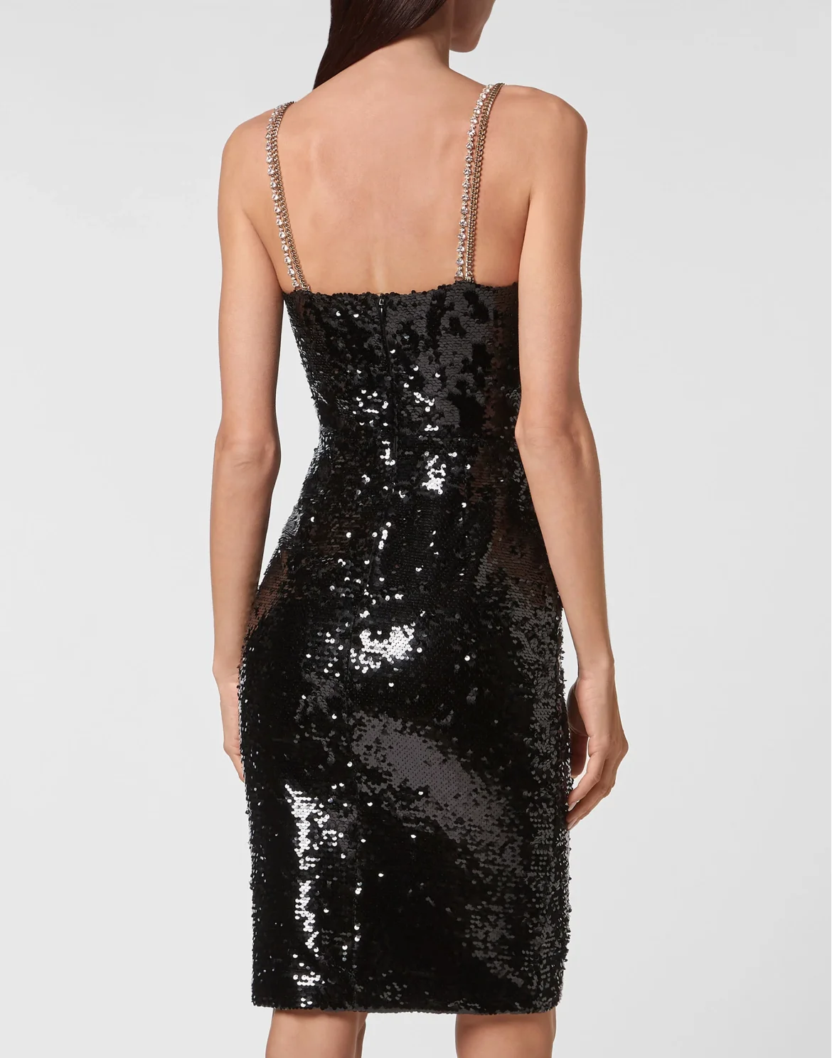 Midi Dress with Crystals, цвет: Черный