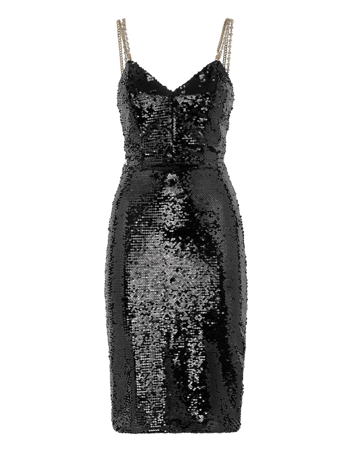 Midi Dress with Crystals, цвет: Черный