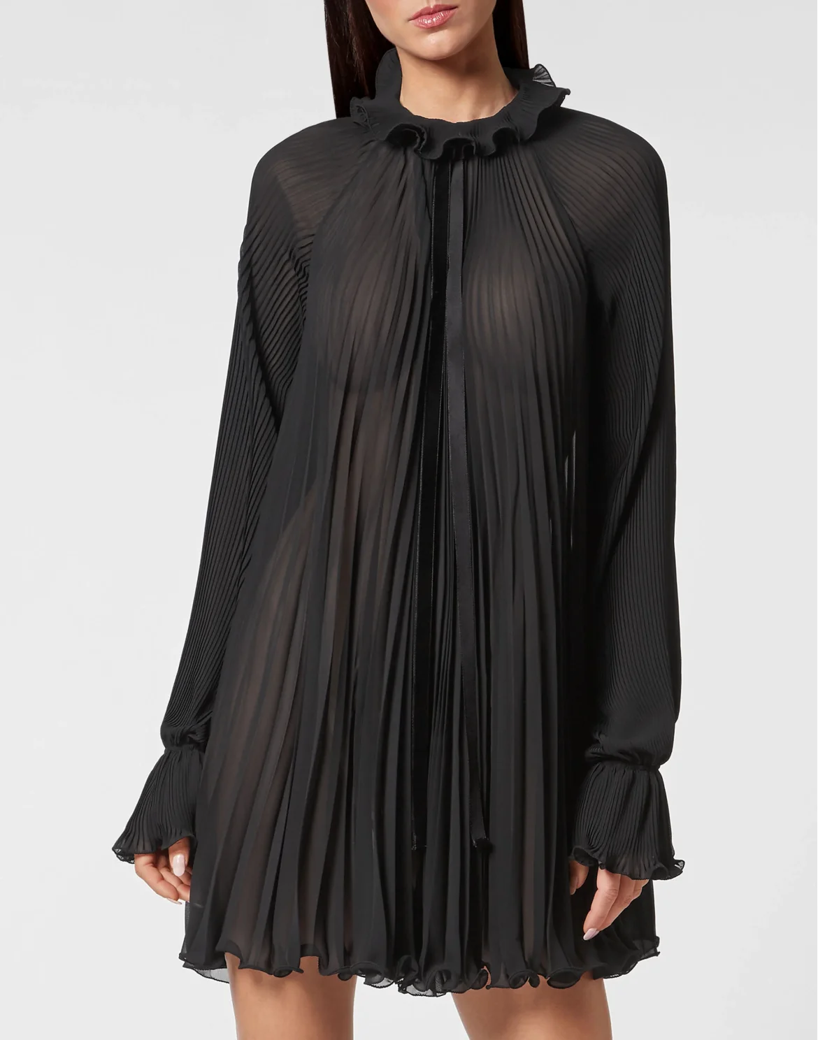 Mini Dress Plisse, цвет: Черный