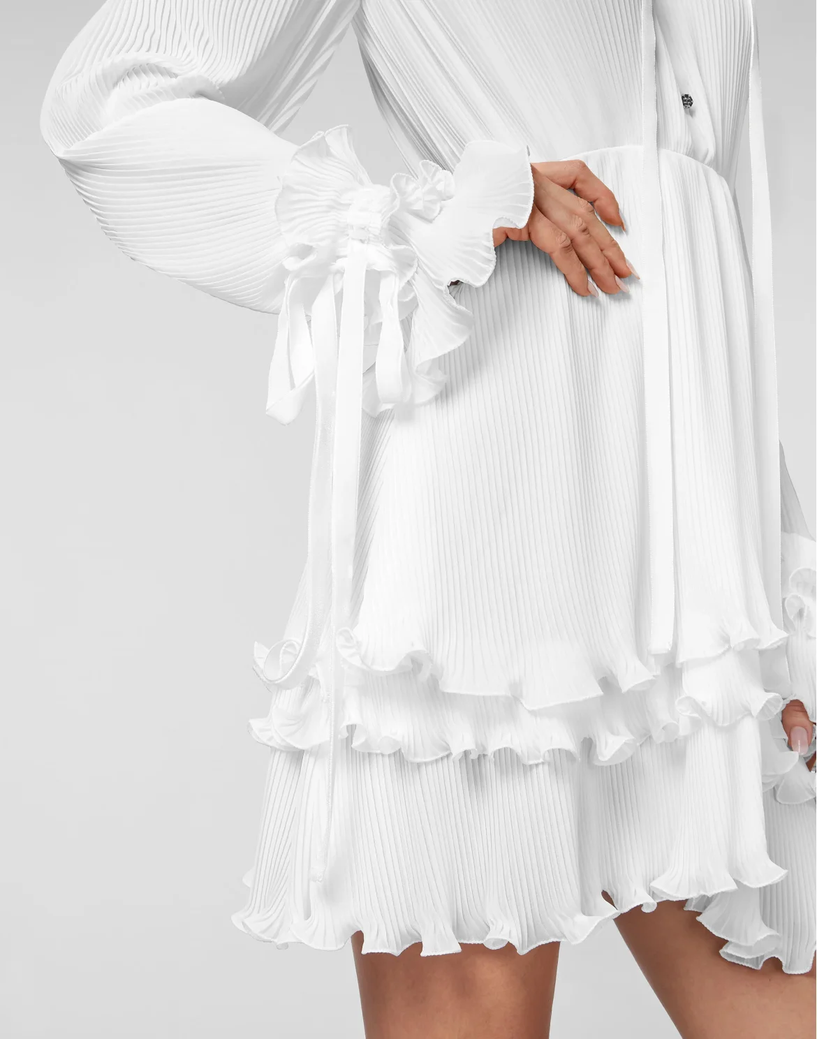 Midi Dress Plisse, цвет: Белый