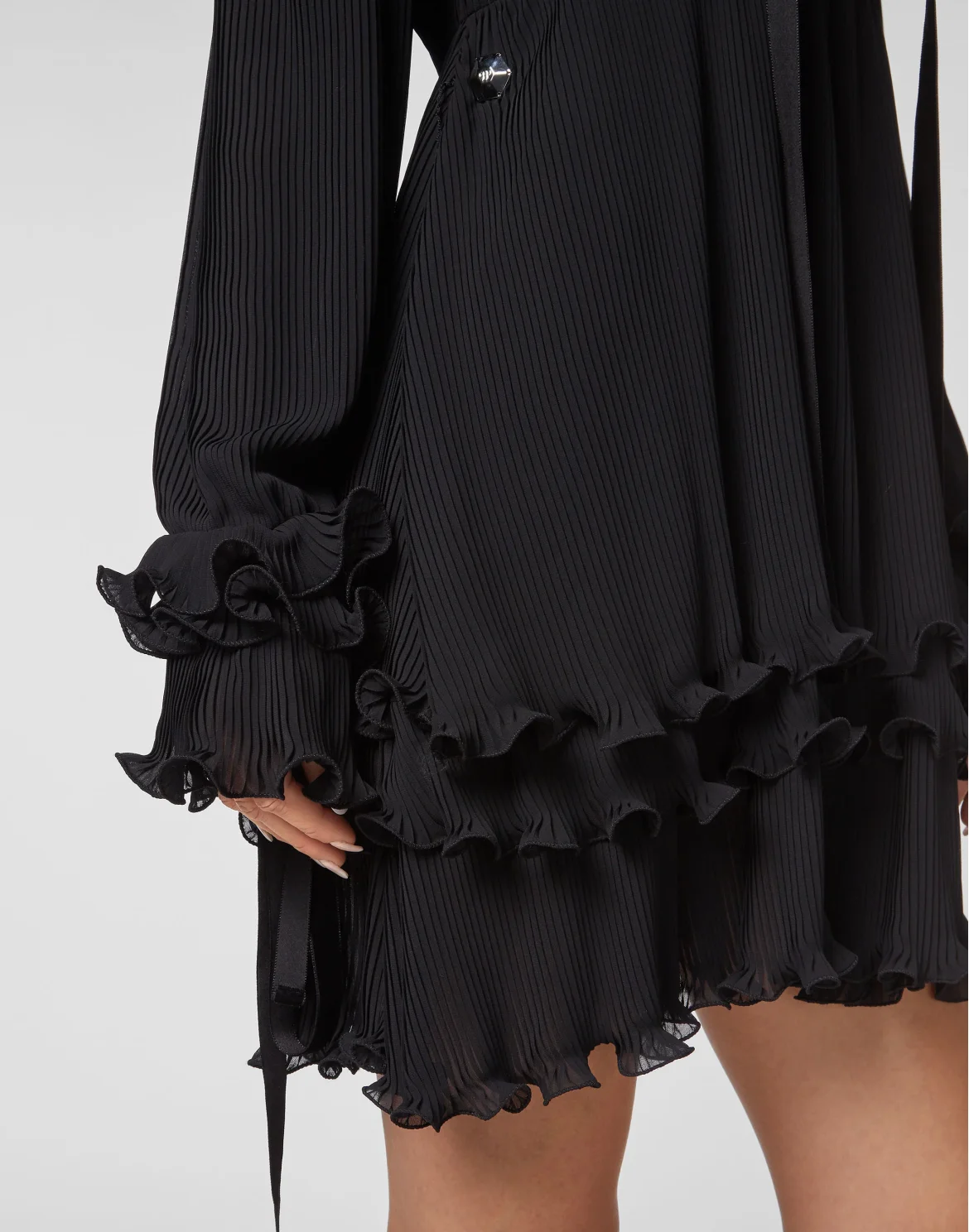 Midi Dress Plisse, цвет: Черный